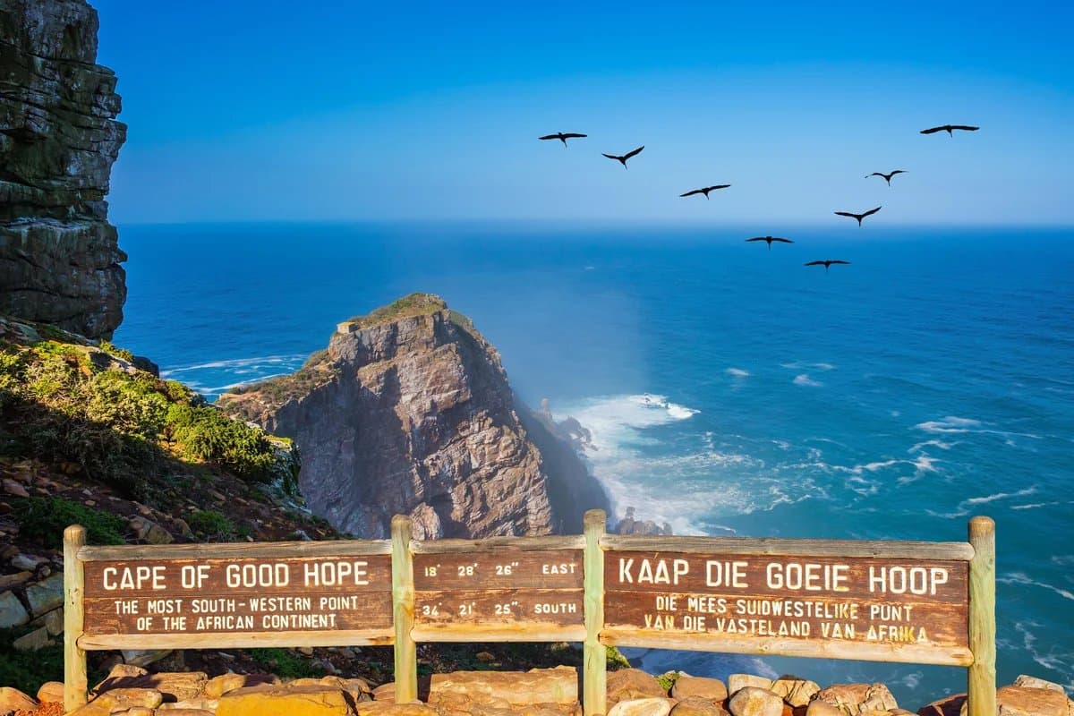 Cape Point cliffs and Cape of Good Hope