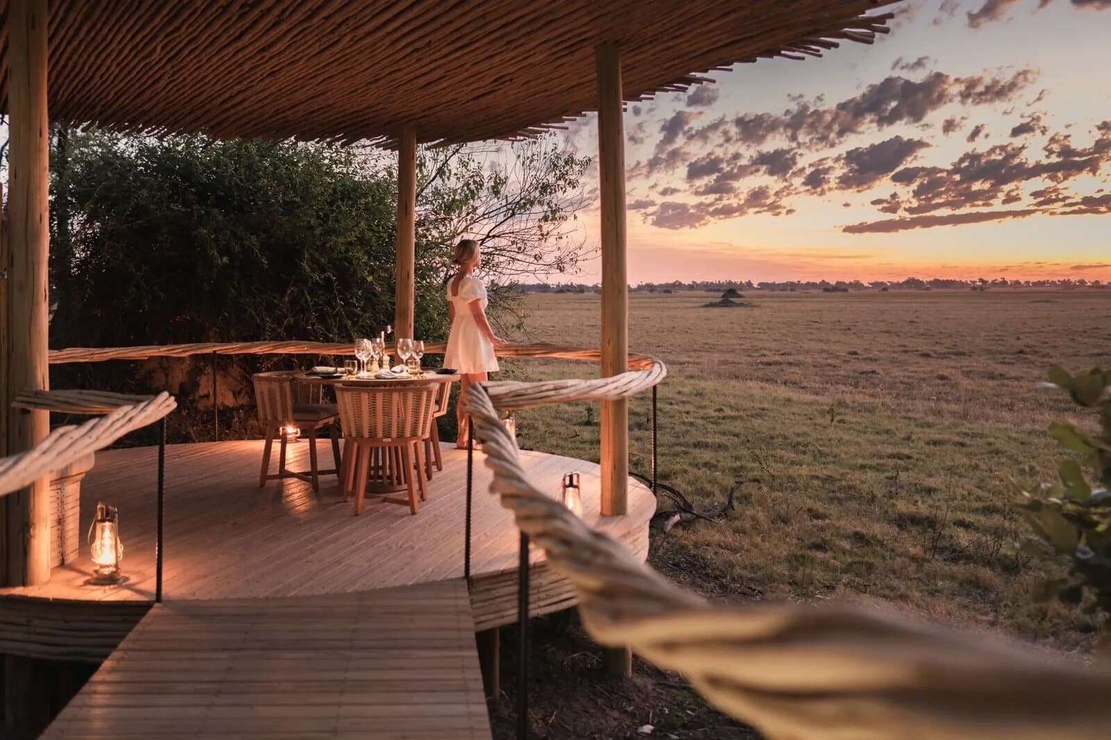Bush dining by the water in the Okavango Delta