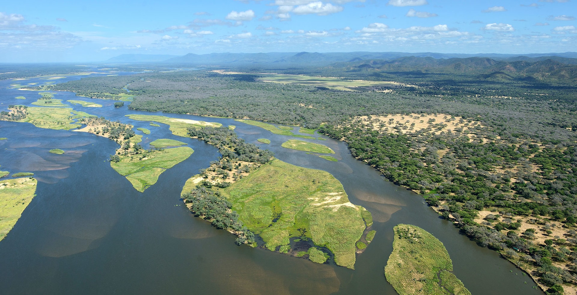 Lower Zambezi landscape with lion territory