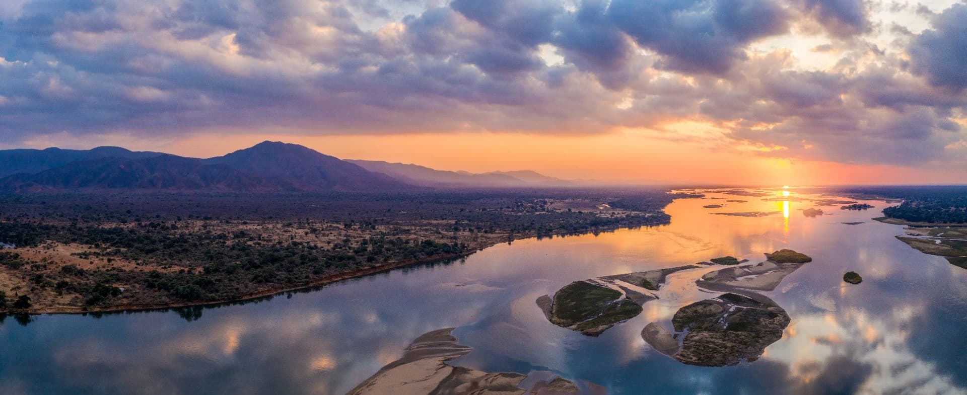 Lower Zambezi wilderness aerial view