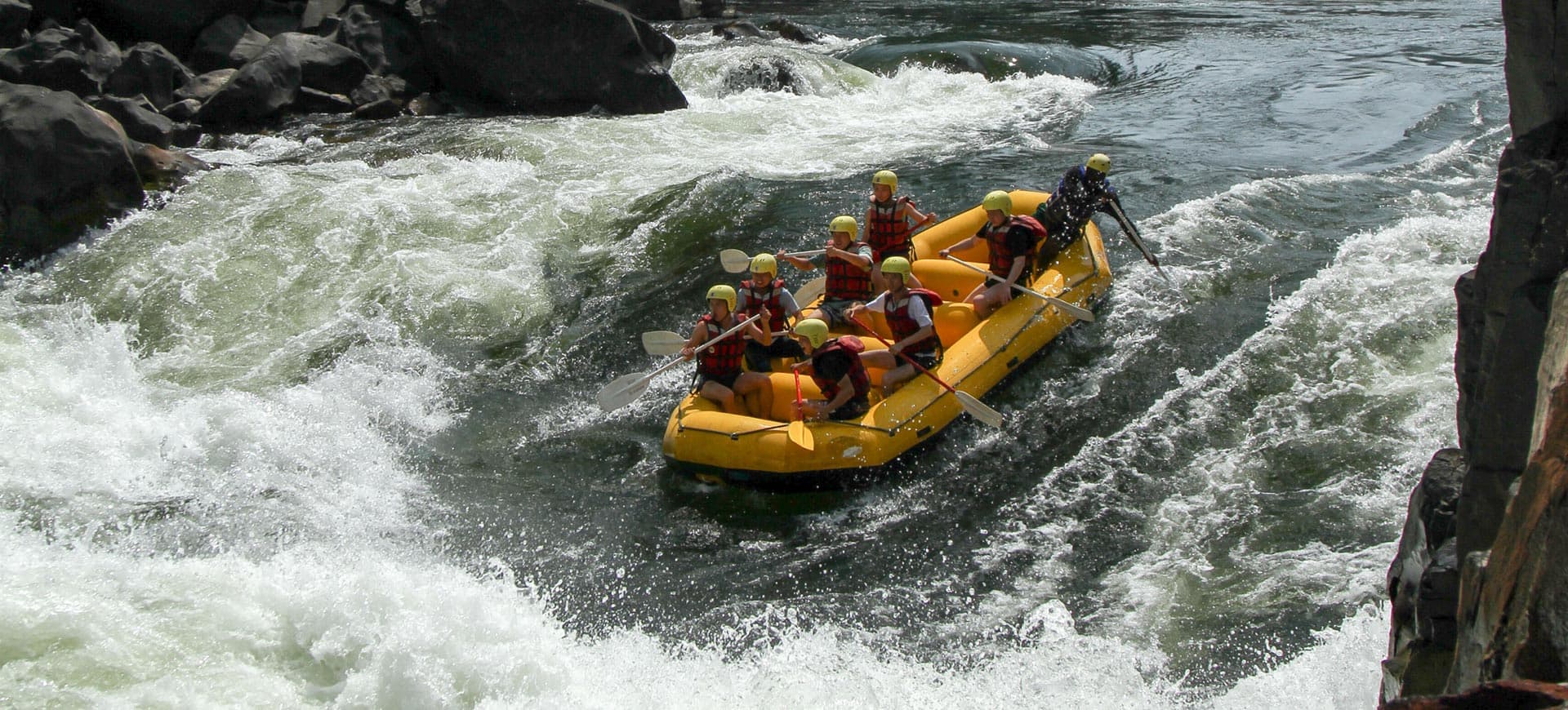 White-water rafting on the Zambezi below Victoria Falls