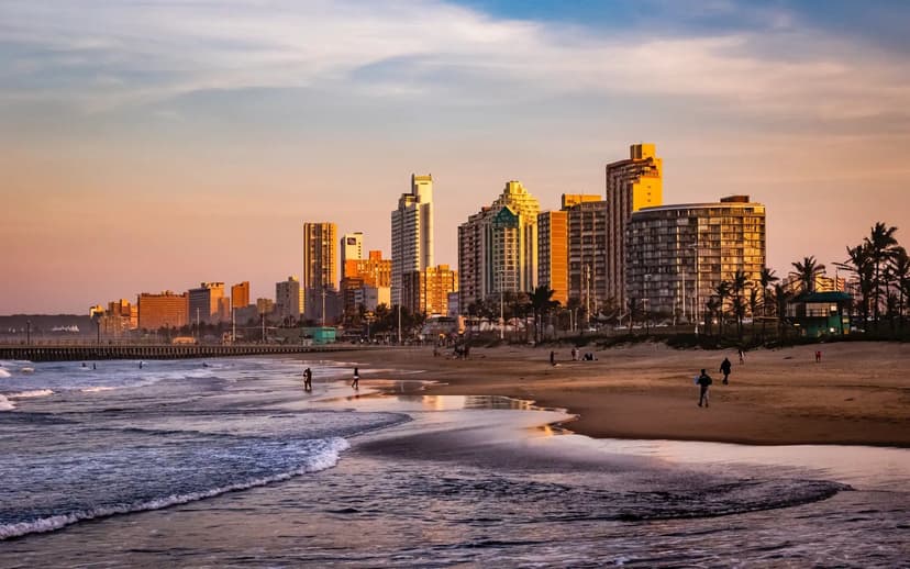 Durban's golden coastline, gateway to KwaZulu-Natal safari