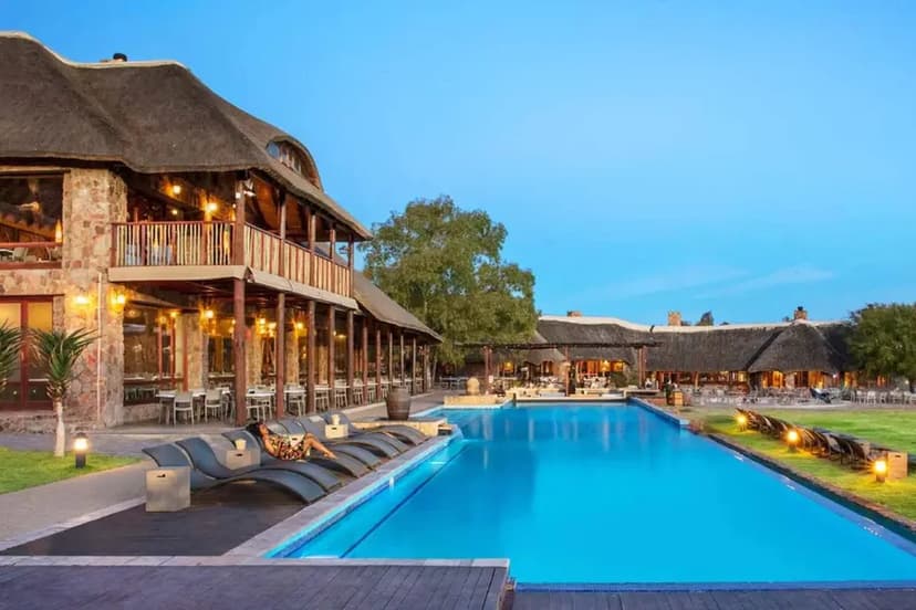 Luxury safari lodge with pool in a malaria-free reserve