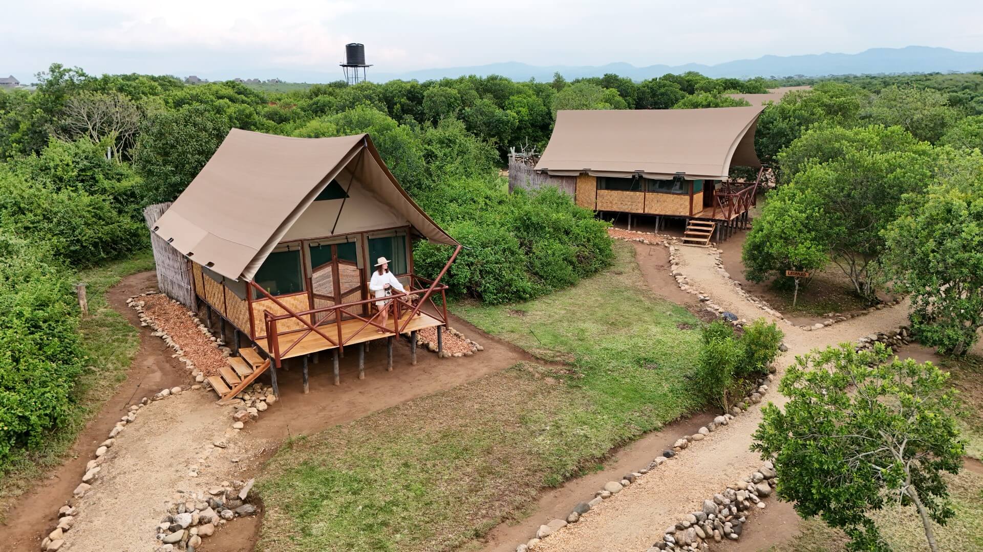 Safari tent at Bush Lodge on the Kazinga Channel