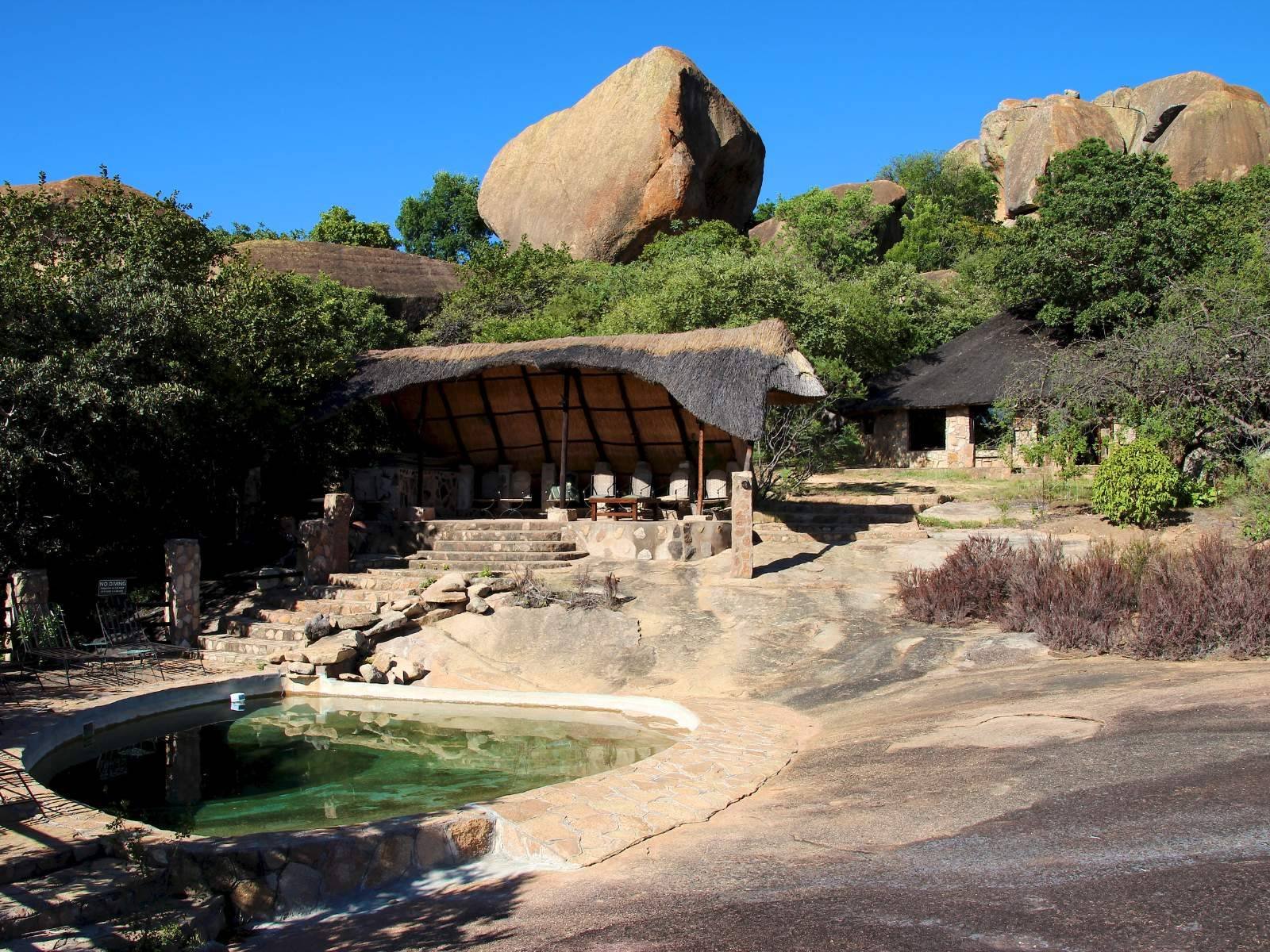 Big Cave Camp built into the granite of the Matobo Hills