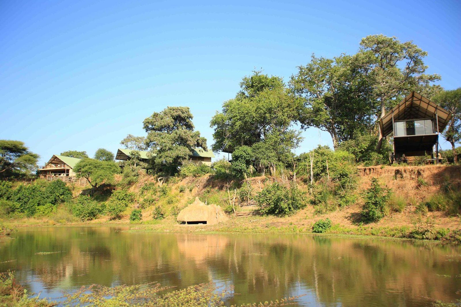 The escarpment and waterhole view from Kavinga Safari Camp