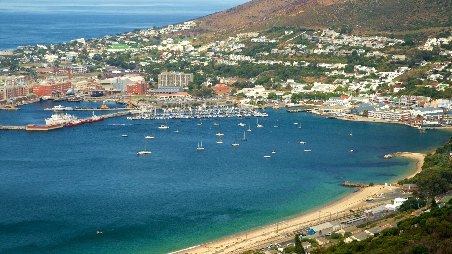 Simon's Town harbour on the False Bay coast, a base for whale and penguin trips