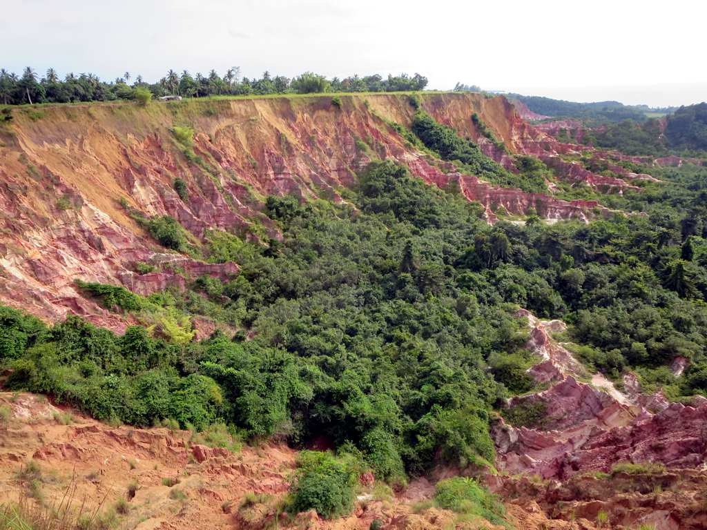 Close-up of eroded red laterite formations at Diosso Gorge near Pointe-Noire, Republic of the Congo