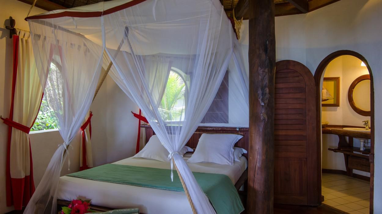 Interior of a beachfront villa at Princesse Bora Lodge & Spa, Île Sainte-Marie, Madagascar