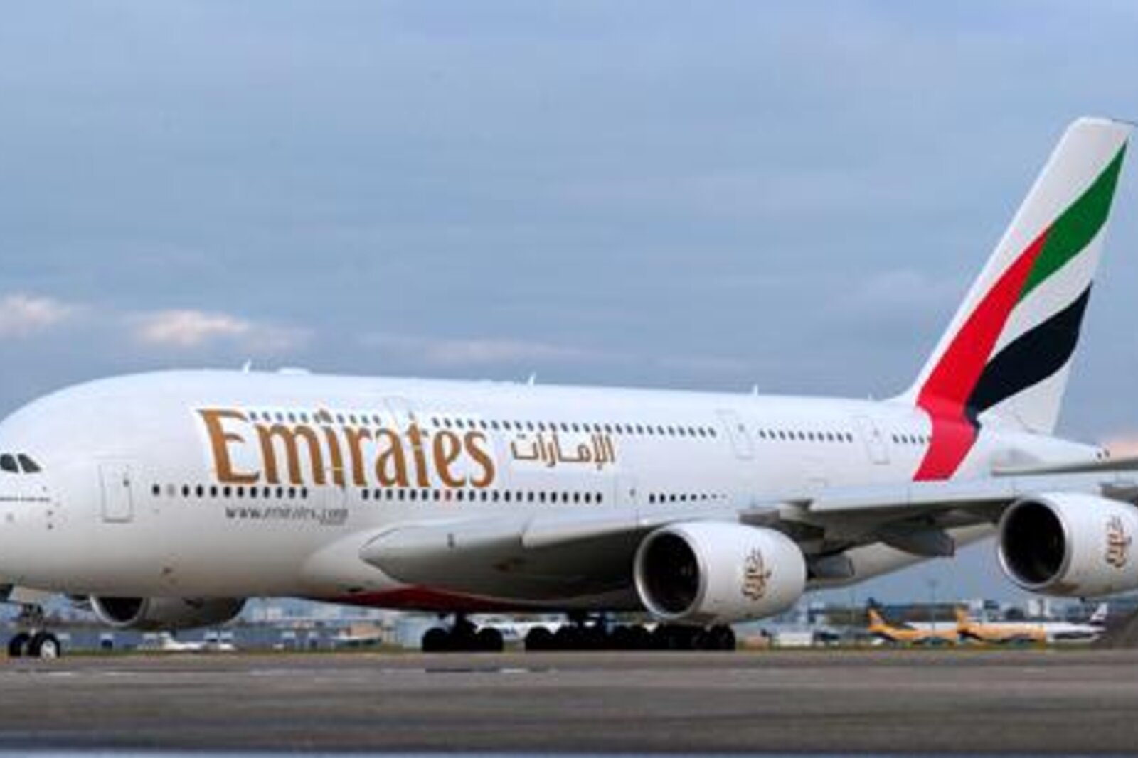 Emirates A380 aircraft — direct flights connect Dubai to Africa in hours