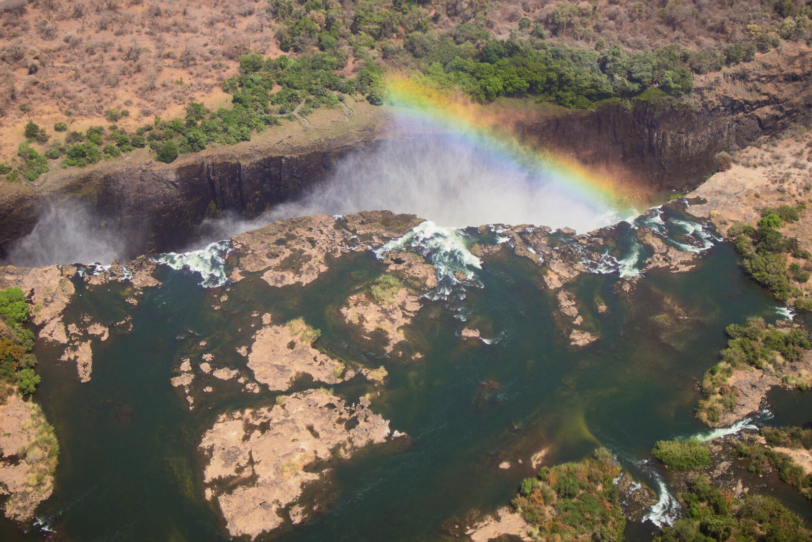 Aerial view of Victoria Falls