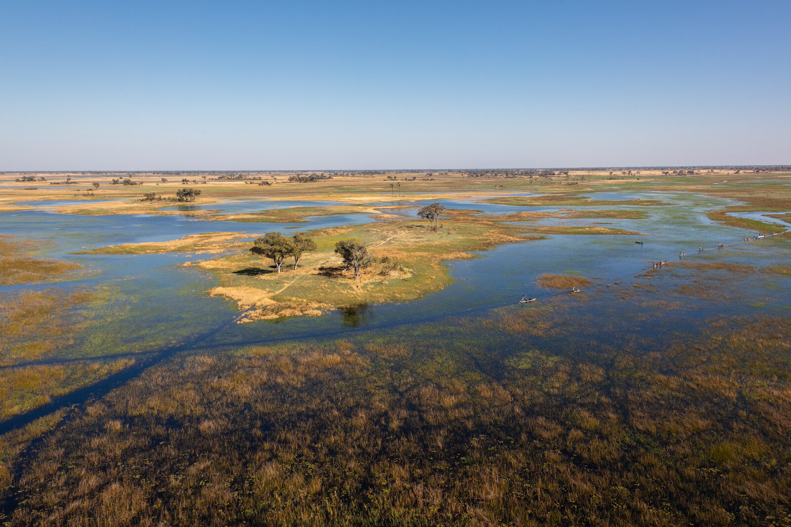 Aerial view of the Okavango Delta, Botswana