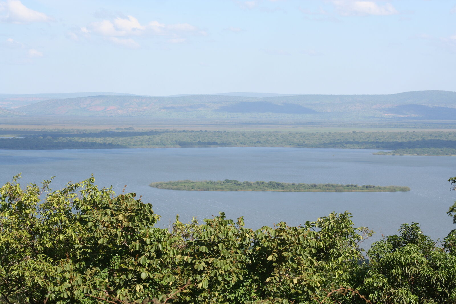 Panoramic view over Lake Ihema in Akagera National Park, Rwanda