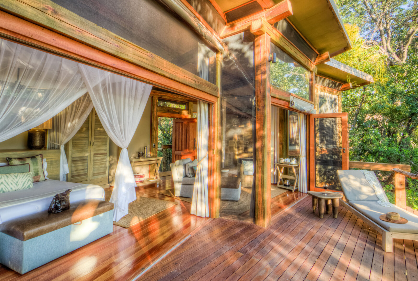 A second luxury guest room interior at Camp Okavango