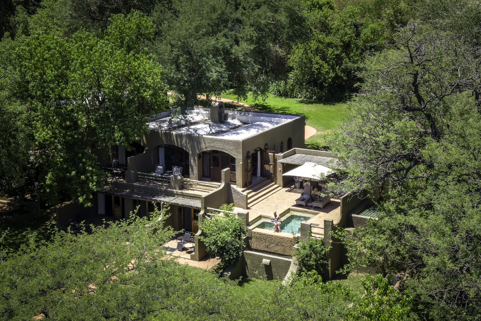 The honeymoon suite with private plunge pool at Chobe Game Lodge