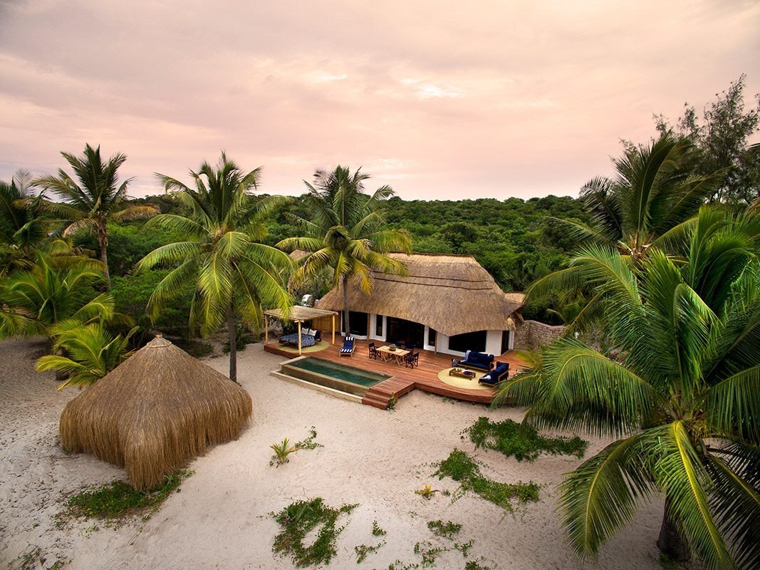 A beachfront resort villa with sea views in the Bazaruto Archipelago