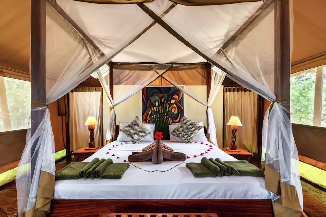 Selous Kulinda Camp deluxe room with river-facing veranda