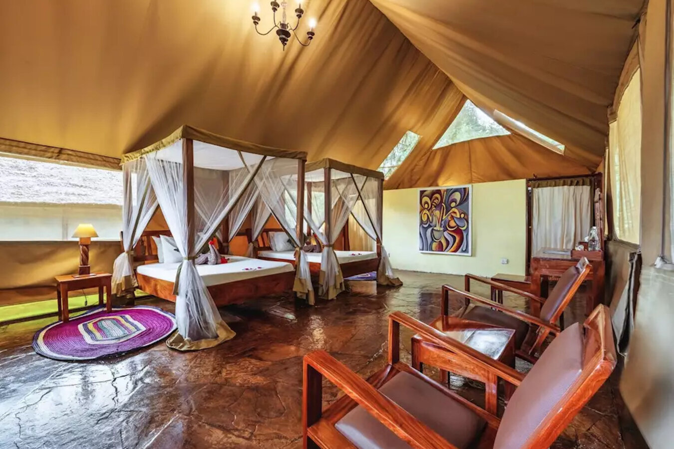 Selous Kulinda Camp standard tent in the Nyerere bush