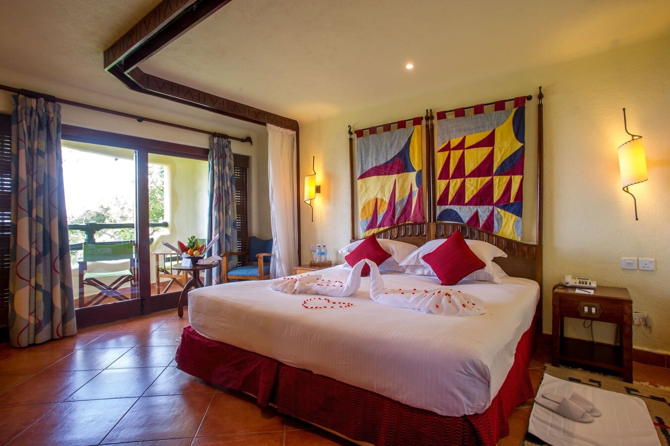 Lake Manyara Serena Safari Lodge room with escarpment and lake views