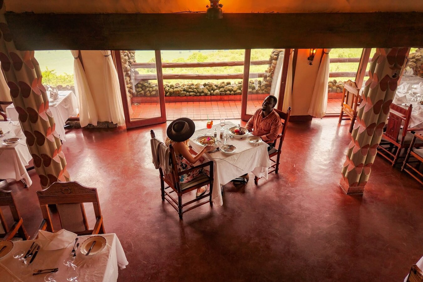 Ngorongoro Serena Safari Lodge dining area overlooking the crater