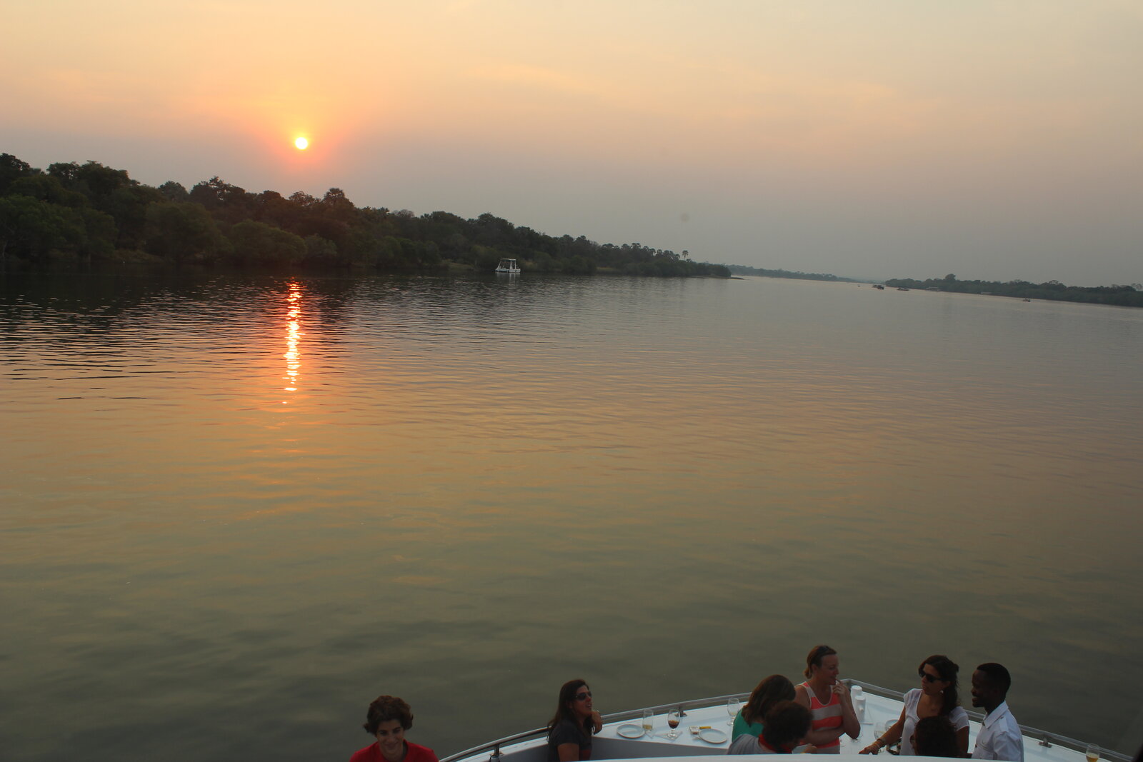 Sunset over the Zambezi River near Victoria Falls, Zimbabwe