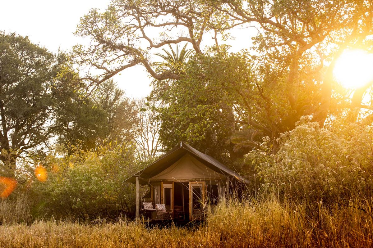 Kaingu Safari Lodge bush camp on the banks of the Kafue