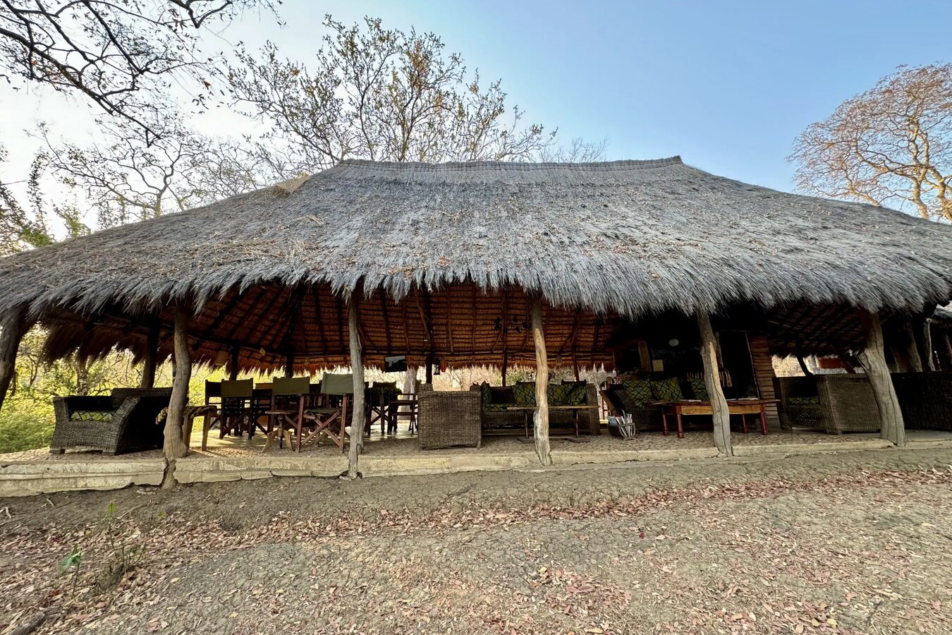 Mayukuyuku Bush Camp at sunrise on the Kafue River
