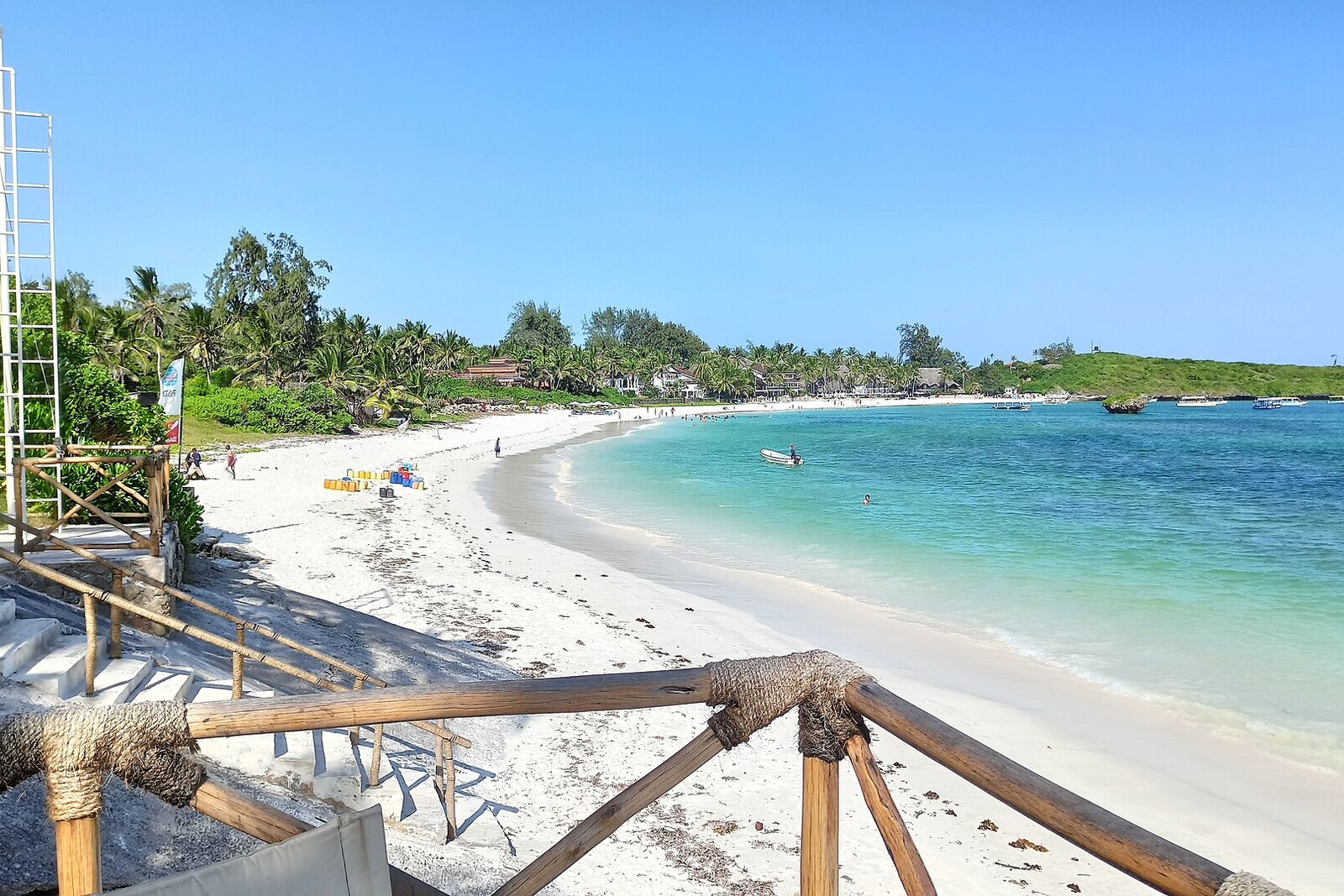 White sand beach and turquoise lagoon on the Kenya coast
