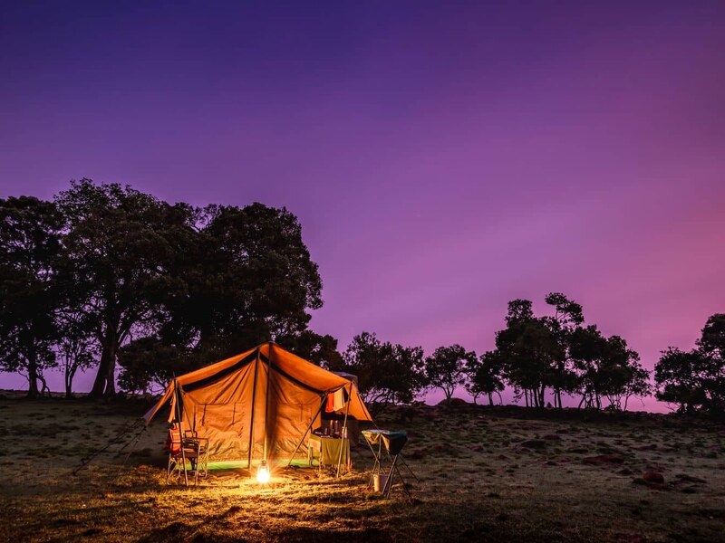 Sunset over the Masai Mara savanna from an Offbeat Safaris mobile camp