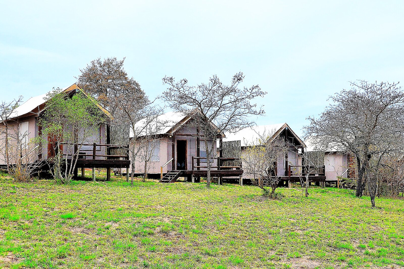 An open-fronted luxury tented suite in South Luangwa, Zambia