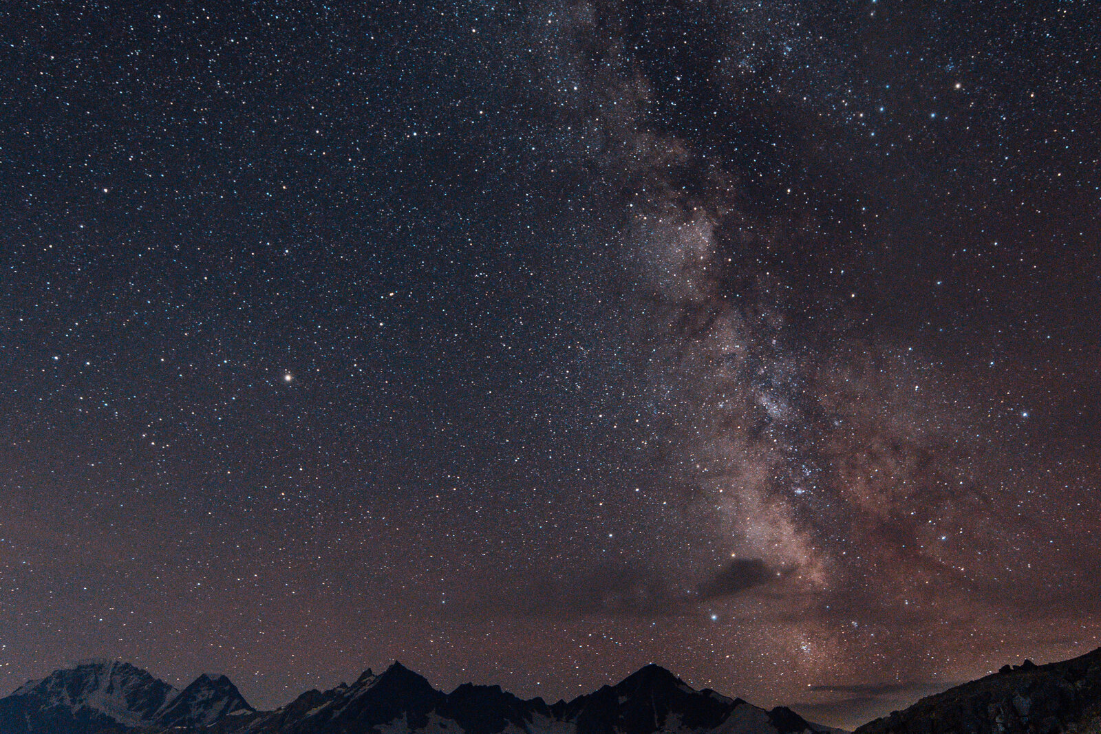 The Milky Way arcing over the dark Serengeti sky