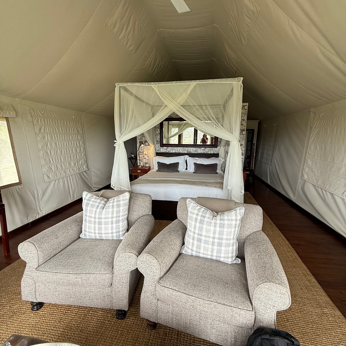 A contemporary luxury tented suite with plunge pool at Bayethe Tented Lodge in Shamwari