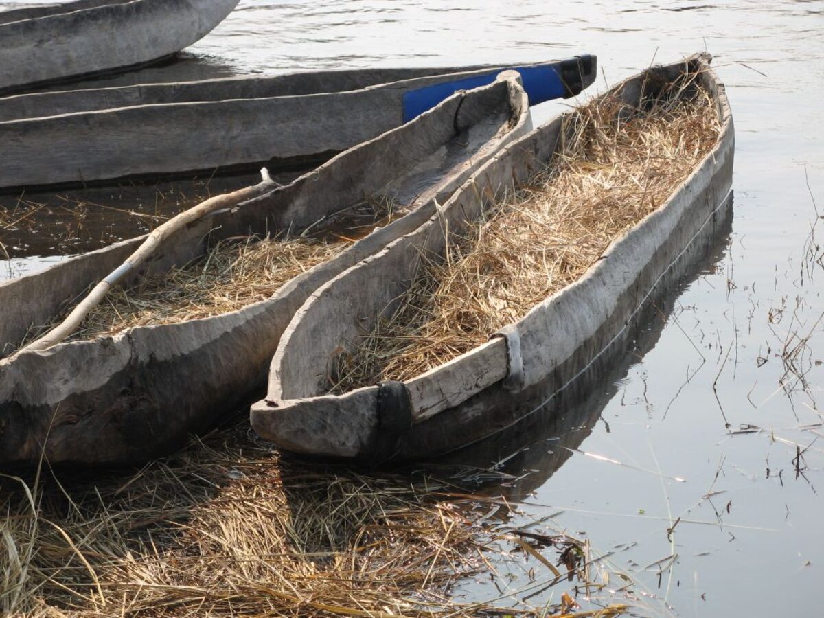 Mokoro dugout canoe on the Okavango Delta — the signature teen water safari adventure