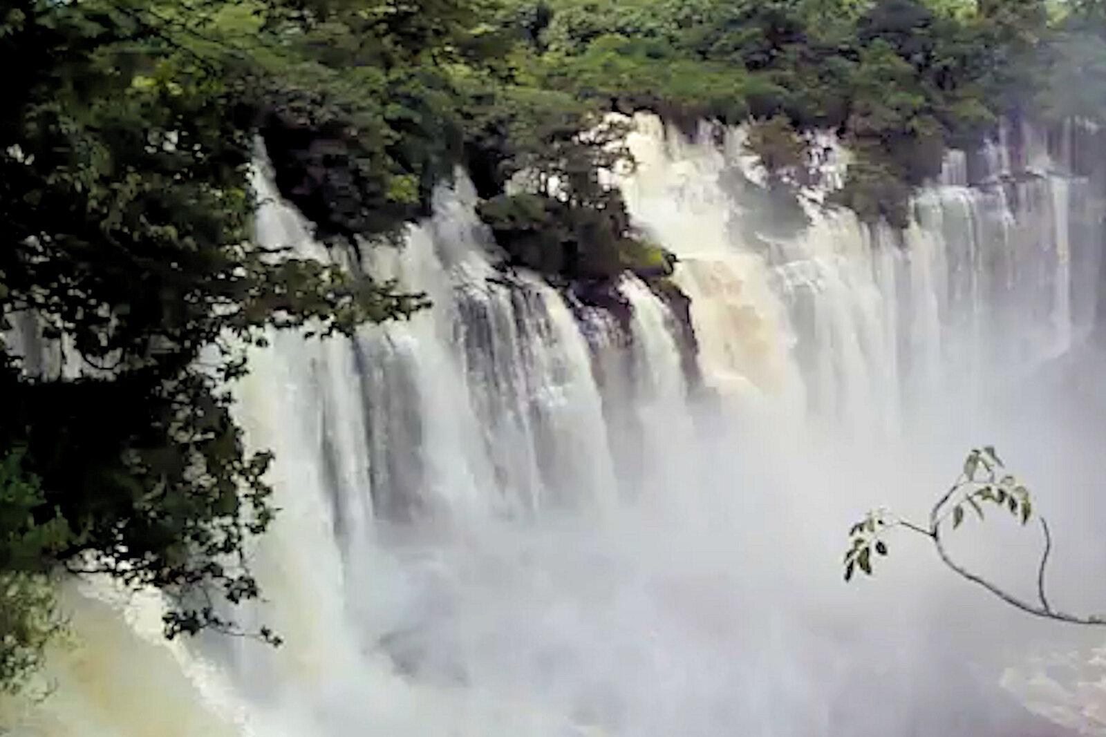 The wide, thundering Kalandula Falls in Malanje province, Angola, in the green season