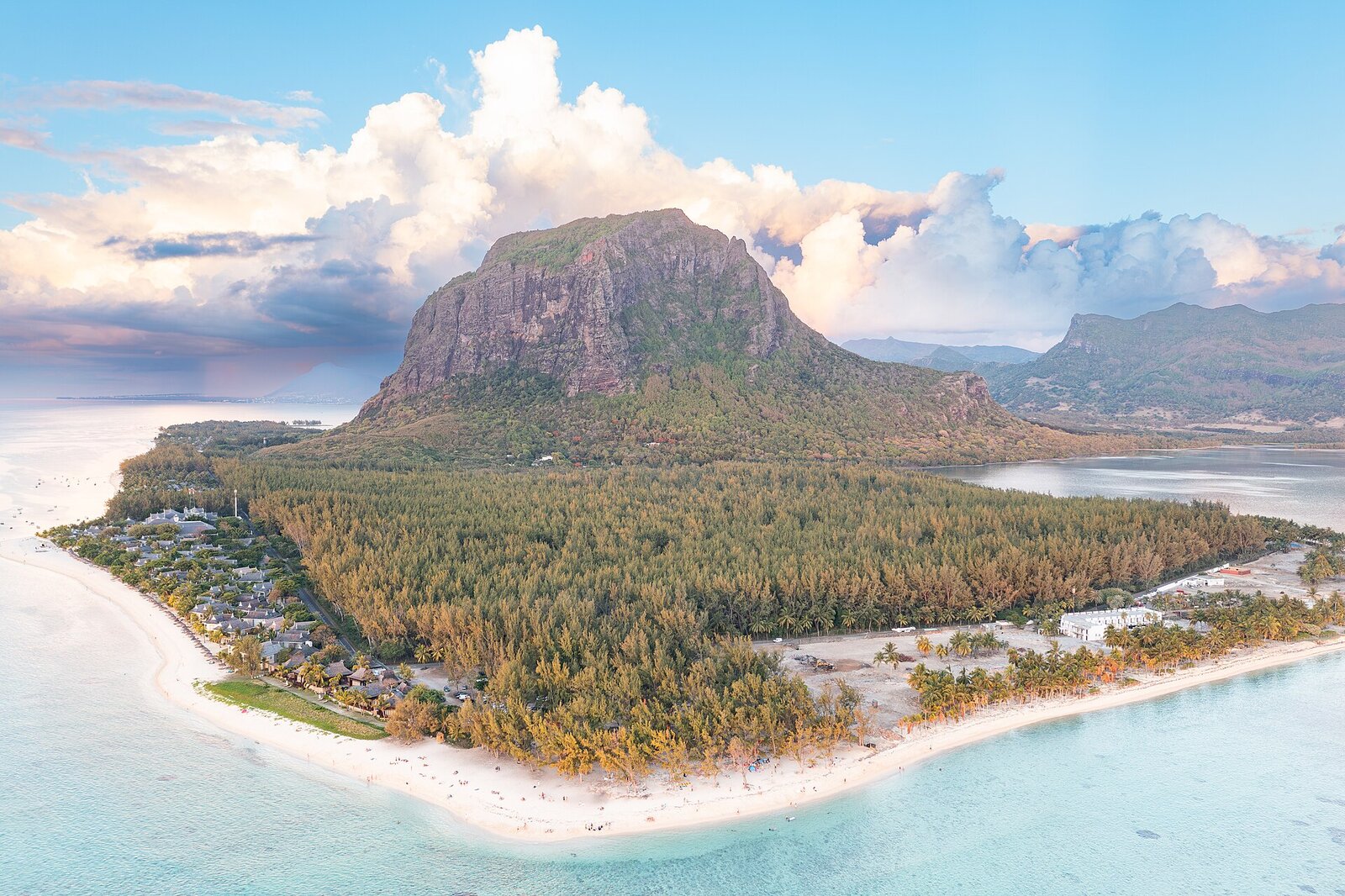Le Morne Brabant mountain rising above the sea in south-west Mauritius, best hiked in the cool, dry winter