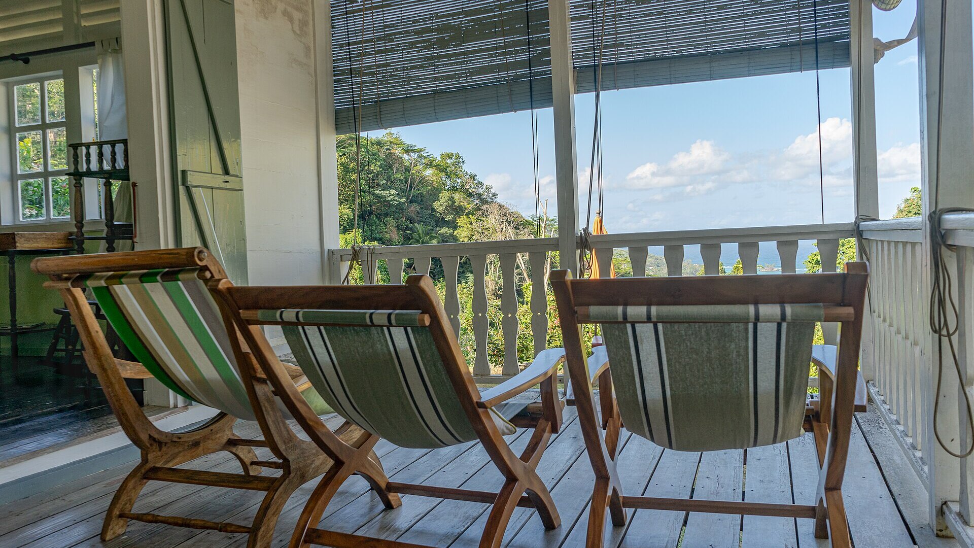 A beachfront villa with a private deck in the Seychelles