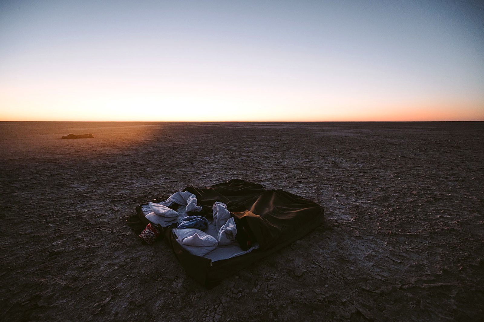 A star bed under the Milky Way in the Botswana wilderness
