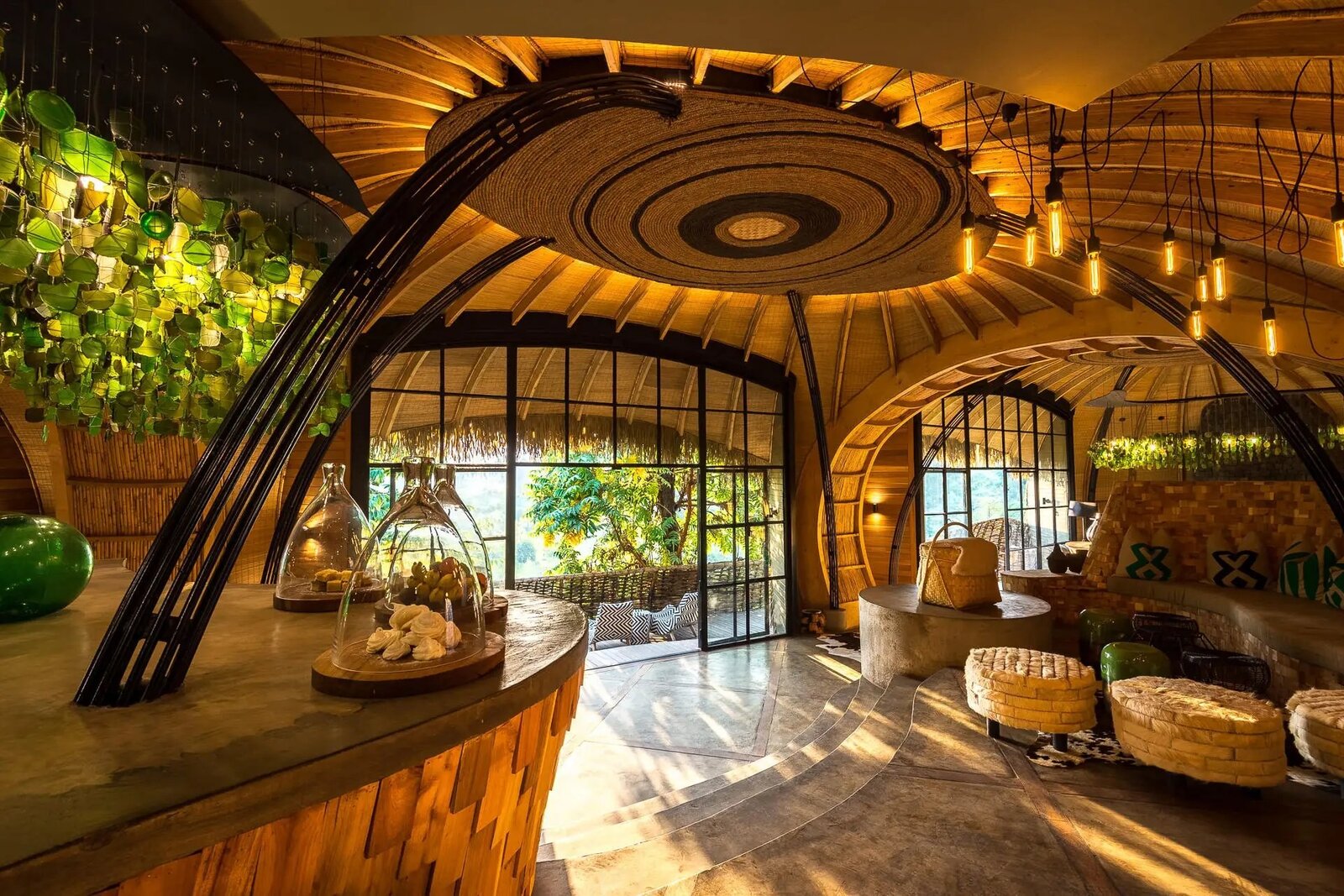 Interior of a luxurious safari lodge suite near Volcanoes National Park, Rwanda