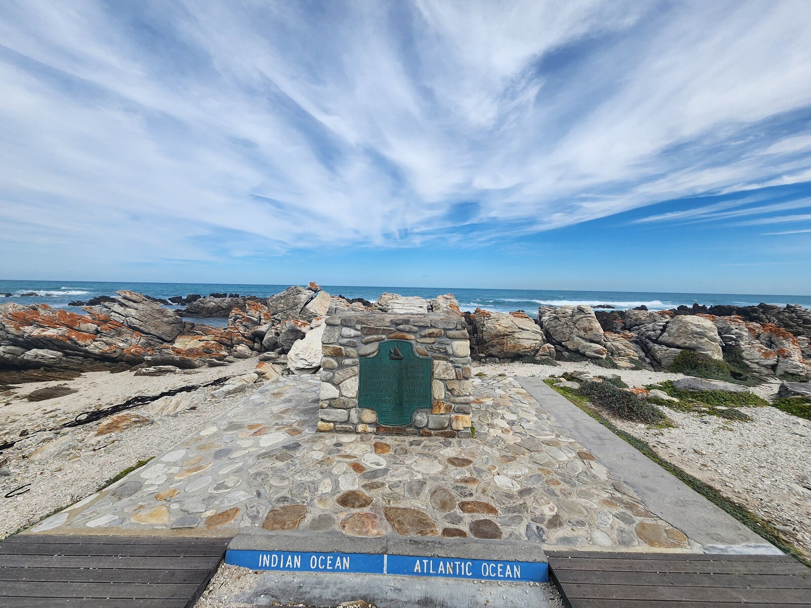 The monument marking the southernmost tip of the African continent at Cape Agulhas