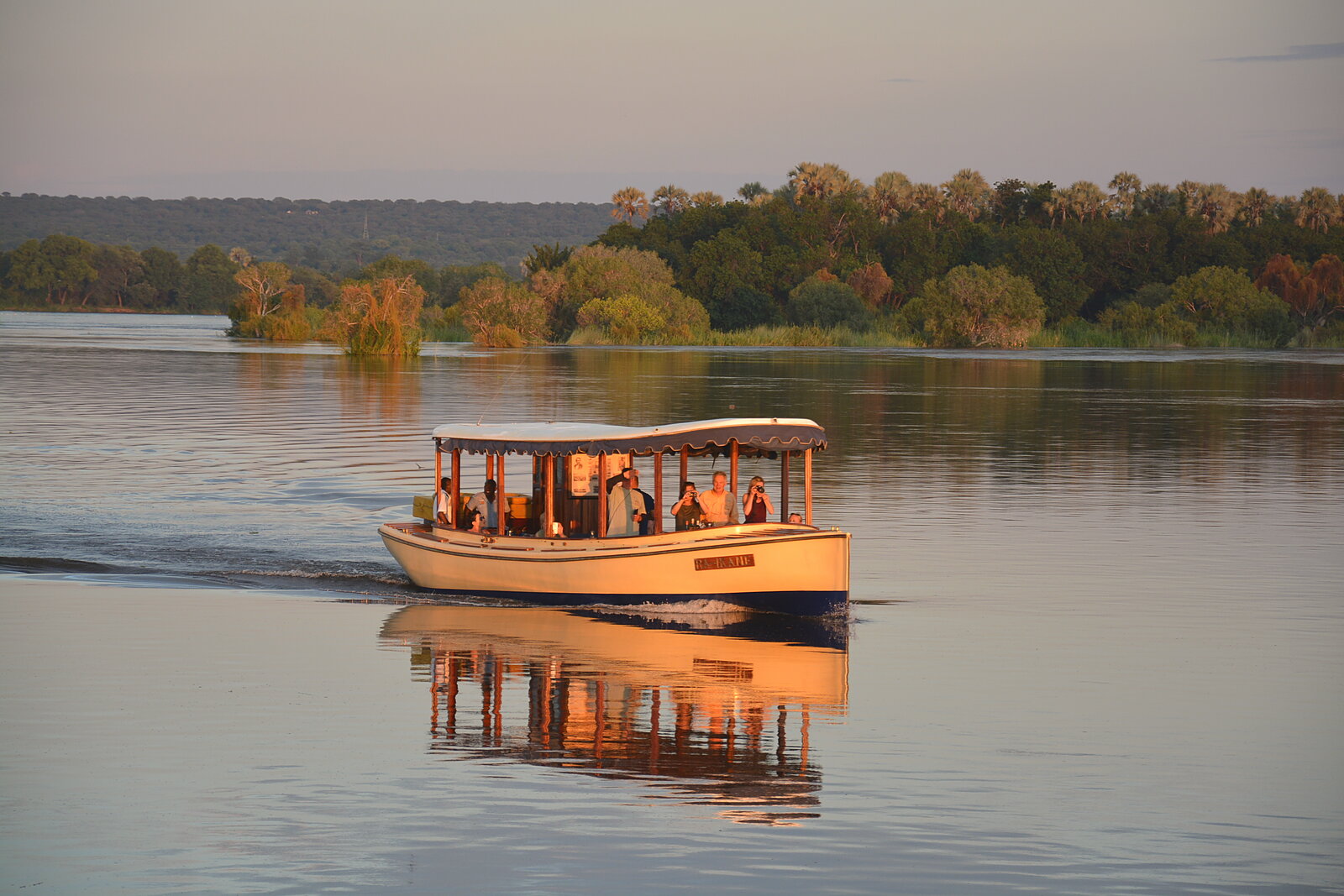 A sunset river cruise on the Zambezi