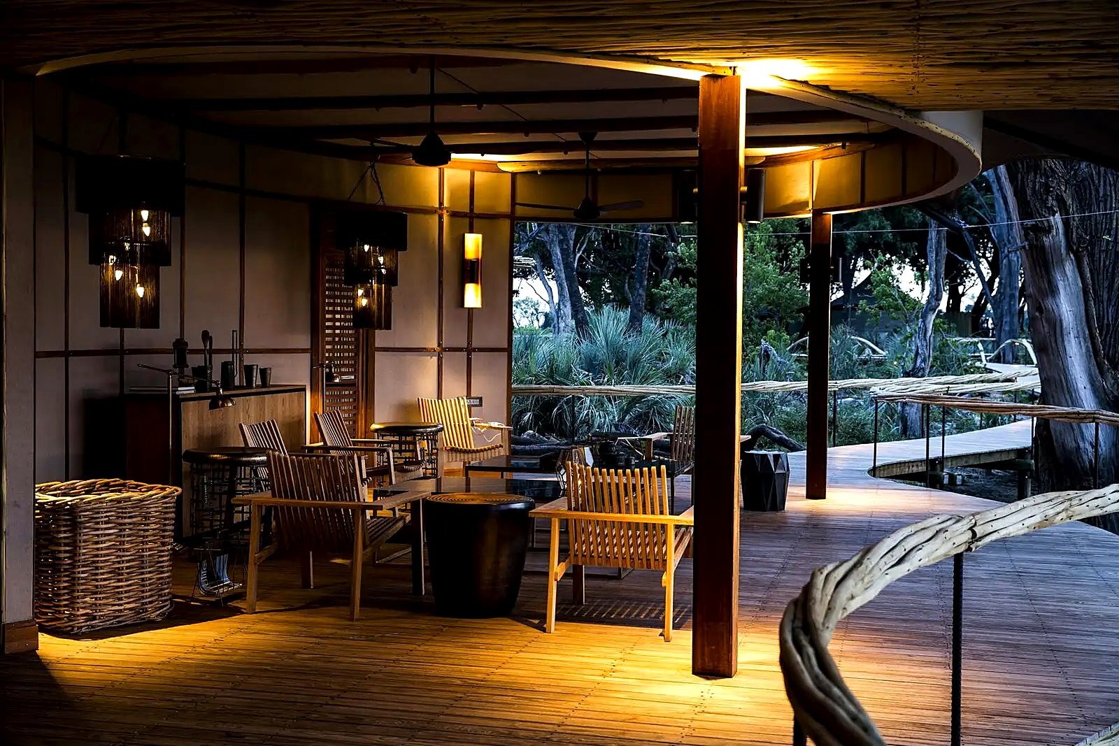 An open lounge and bar area for a company group to gather