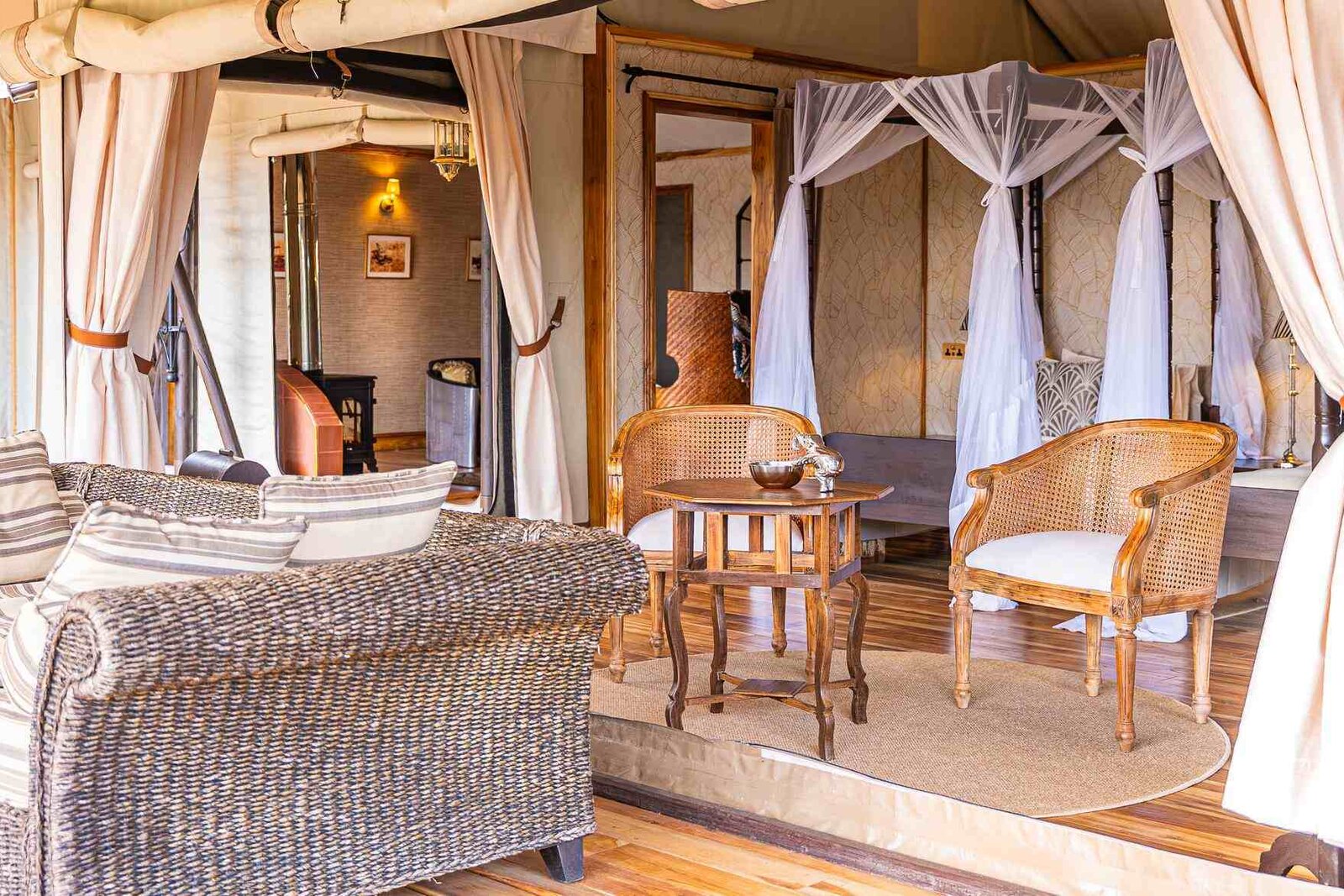Cottar's 1920s Safari Camp elegant canvas lounge with period furnishings