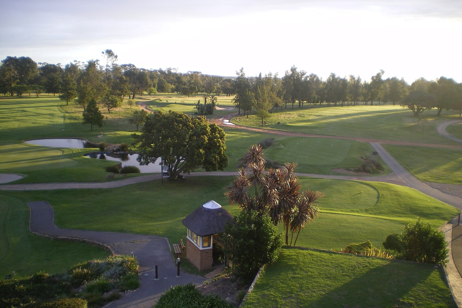 Aerial view of the Fancourt golf course and clubhouse at George