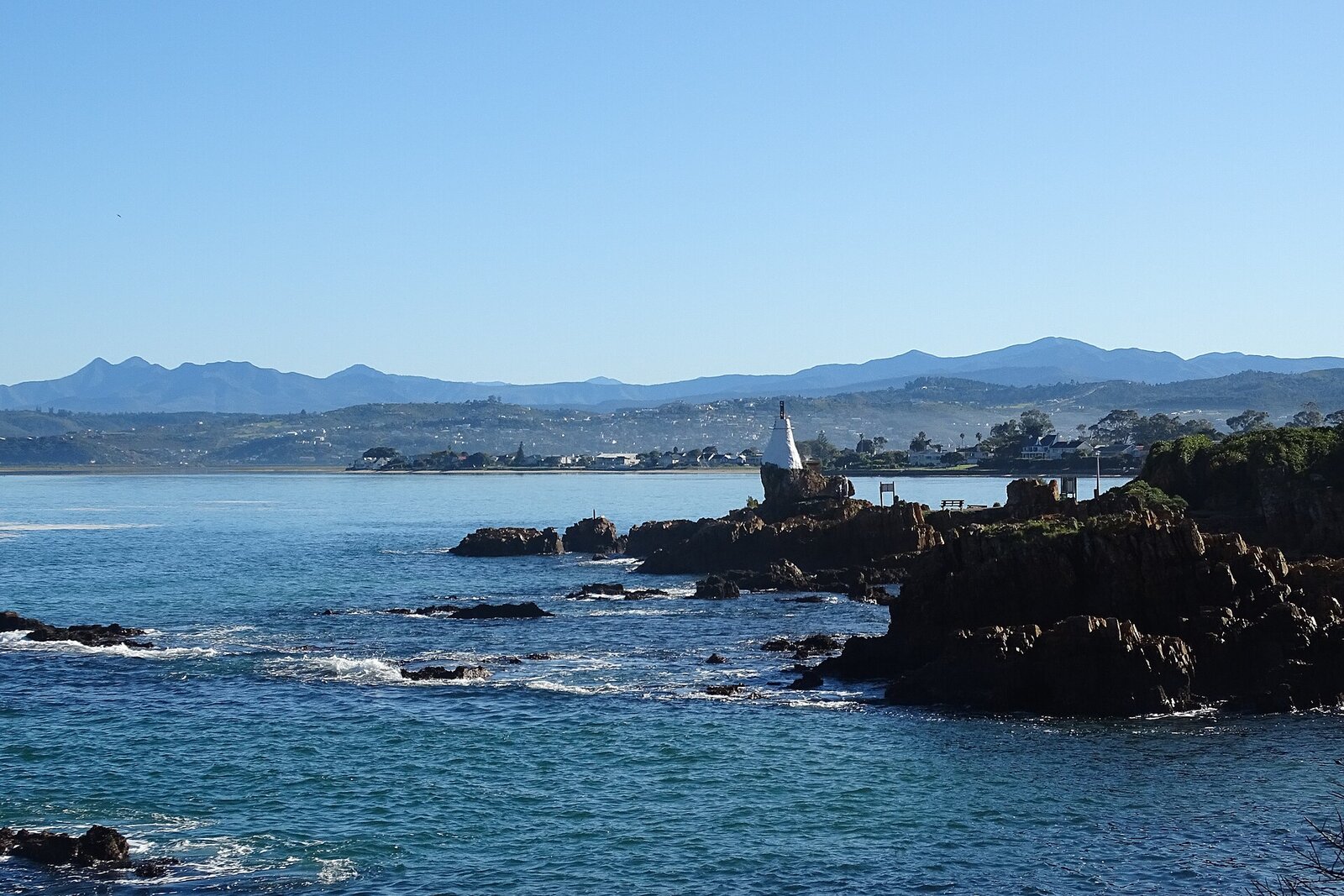 The Knysna lagoon and Heads at golden hour on the Garden Route