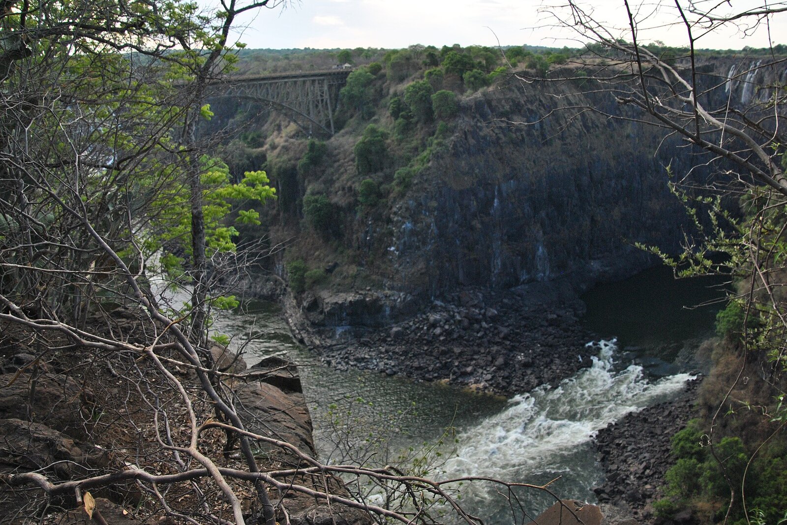 The Batoka Gorge and the Zambezi River below Gorges Lodge