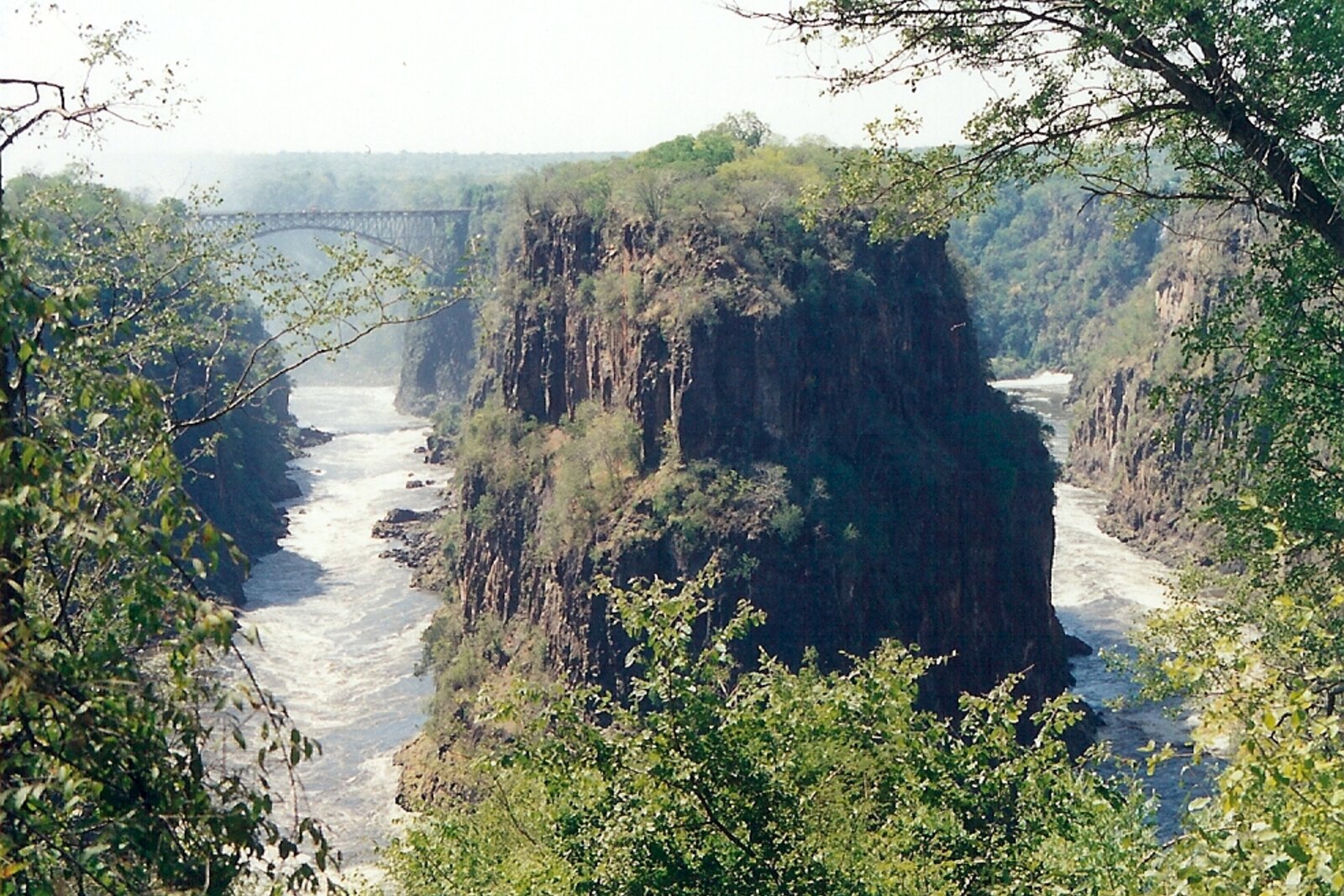 The sheer walls of the Batoka Gorge downstream of Victoria Falls