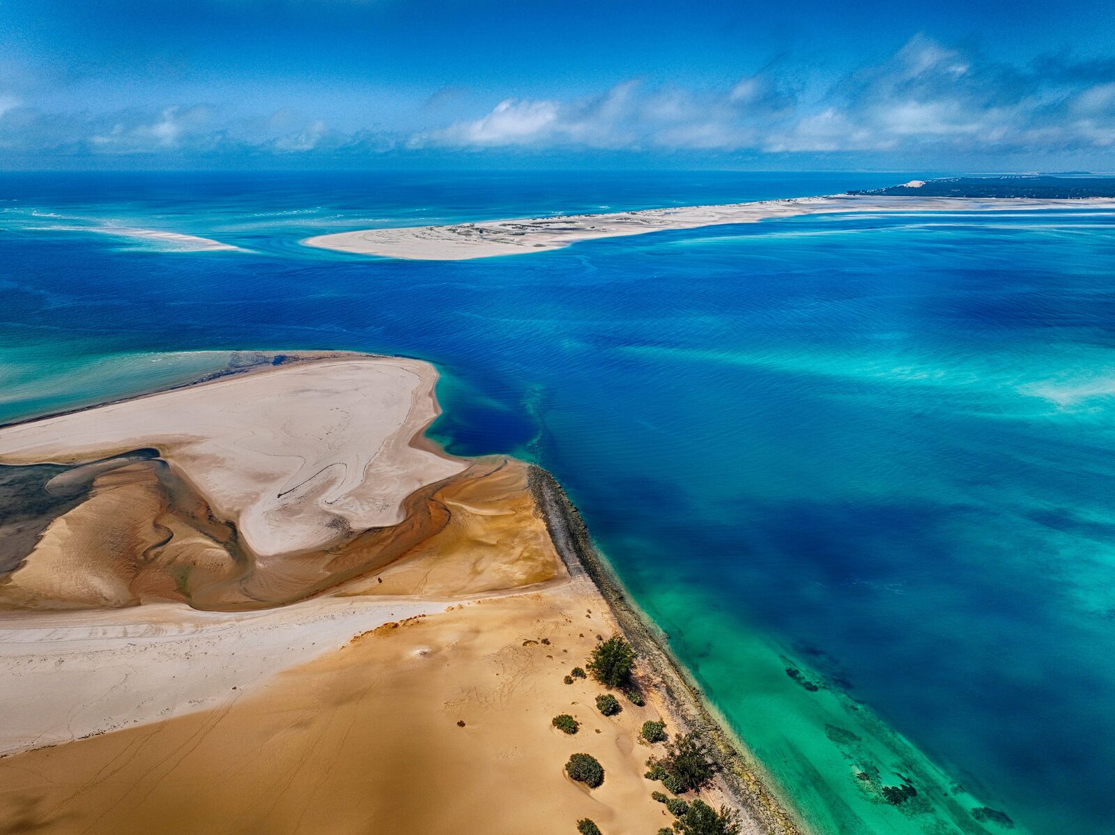 Aerial view of Benguerra Island in the Bazaruto Archipelago