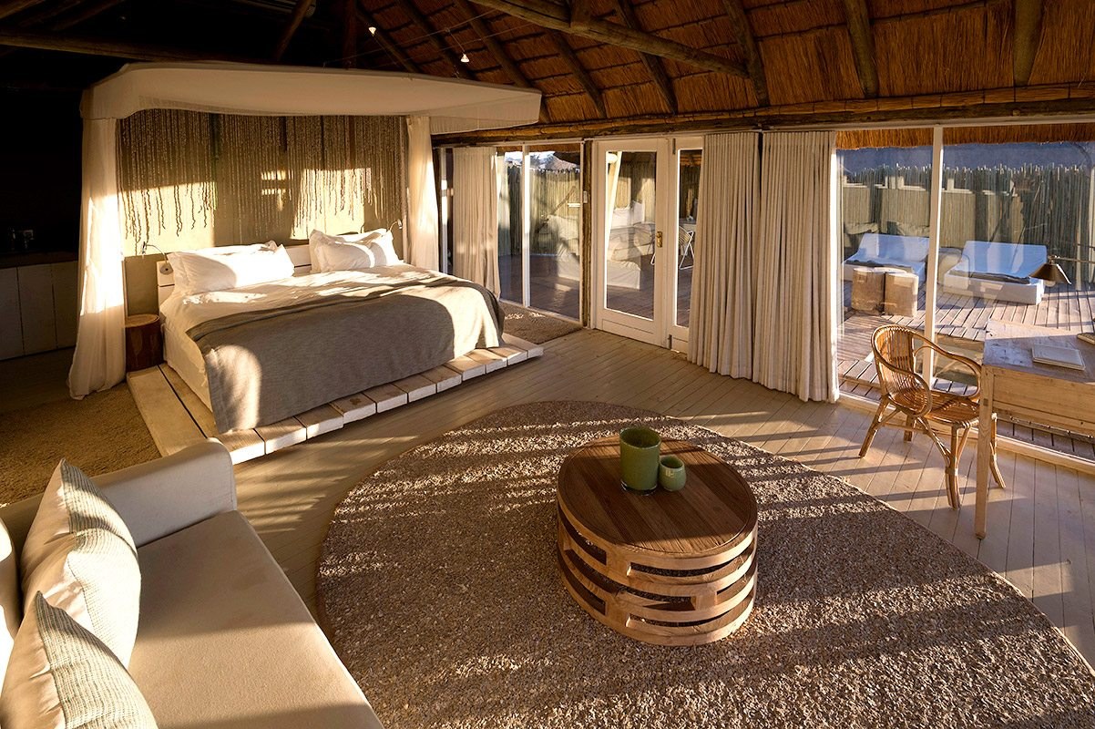 A romantic lodge interior with private plunge pool, Sossusvlei