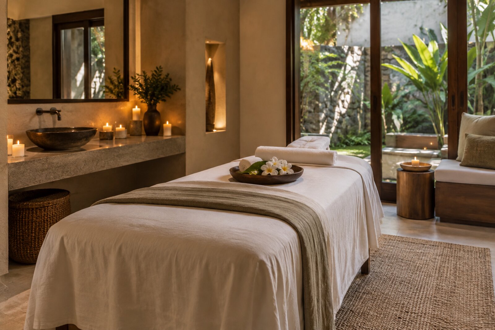 A calm treatment room at Spa InterContinental in the InterContinental Table Bay, Cape Town