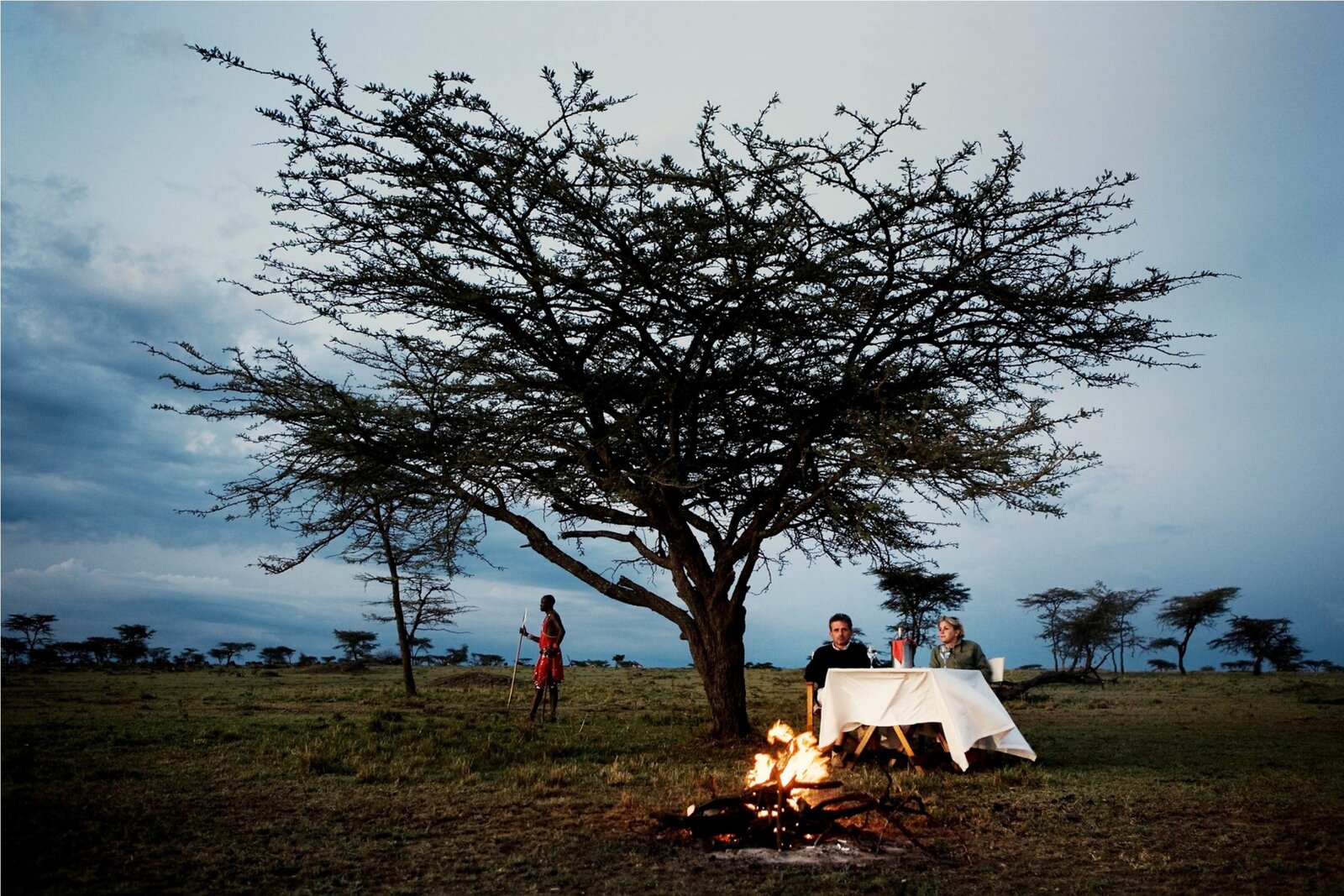 Private bush dining setup in the Mara North Conservancy